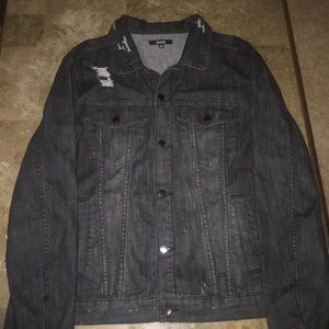 Black distress denim Jacket